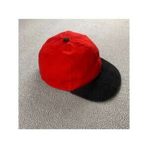 Vintage Eastern Accessories Baseball Cap One Size Red Wool Two Tone Red Black